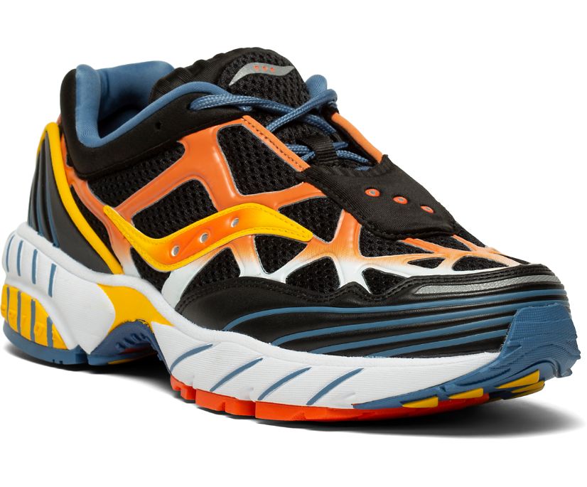 Buty Saucony Grid Web Męskie Czarne Pomarańczowe Żółte | Polska ZE6-89138A3