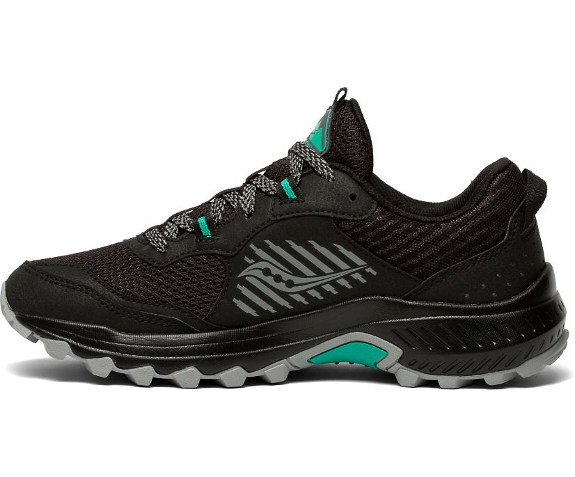 Buty Trailowe Saucony Excursion TR15 GTX Wide Damskie Czarne Zielone | Polska LZ7-65456R4