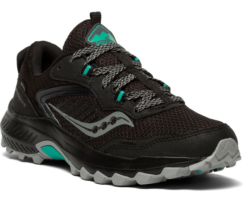 Buty Trailowe Saucony Excursion TR15 GTX Wide Damskie Czarne Zielone | Polska LZ7-65456R4