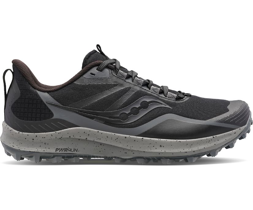 Buty Trailowe Saucony Peregrine 12 Wide Damskie Czarne Ciemny Szare | Polska CH8-60666J0