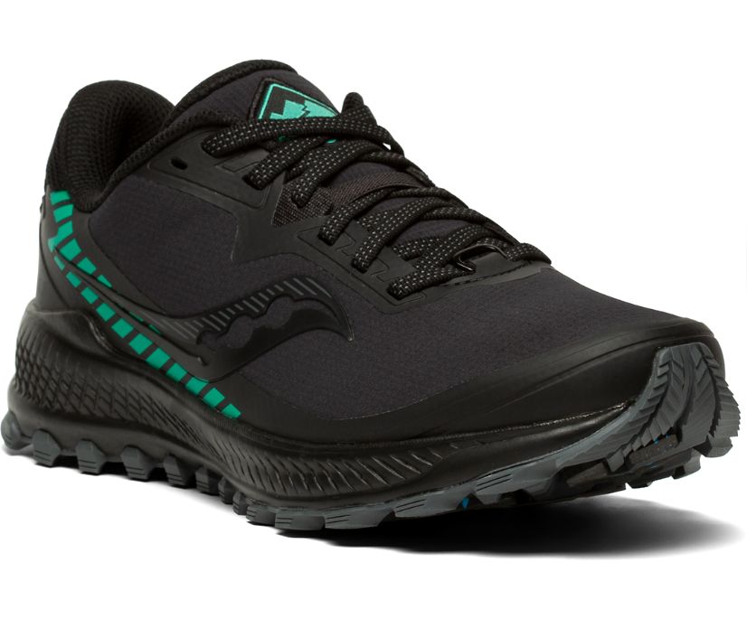 Buty Trailowe Saucony Peregrine ICE+ Damskie Czarne Zielone | Polska XS7-97209S2