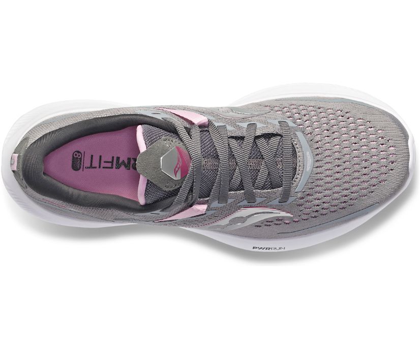 Buty do Biegania Saucony Ride 15 Wide Damskie Szare Bordowe | Polska PK7-78157R3
