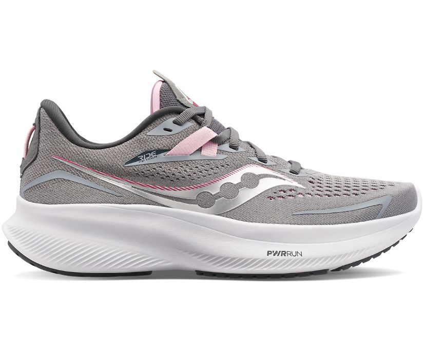 Buty do Biegania Saucony Ride 15 Wide Damskie Szare Bordowe | Polska PK7-78157R3