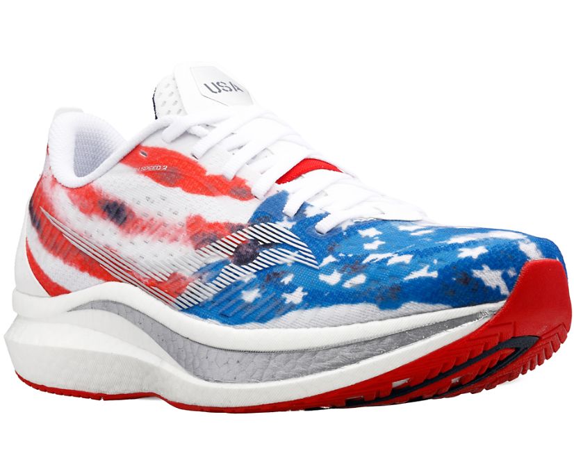 Buty do Biegania Saucony Stars & Stripes Endorphin Speed 2 Damskie Czerwone Białe Niebieskie | Polska EO7-60836I0