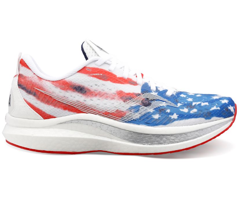Buty do Biegania Saucony Stars & Stripes Endorphin Speed 2 Damskie Czerwone Białe Niebieskie | Polska EO7-60836I0
