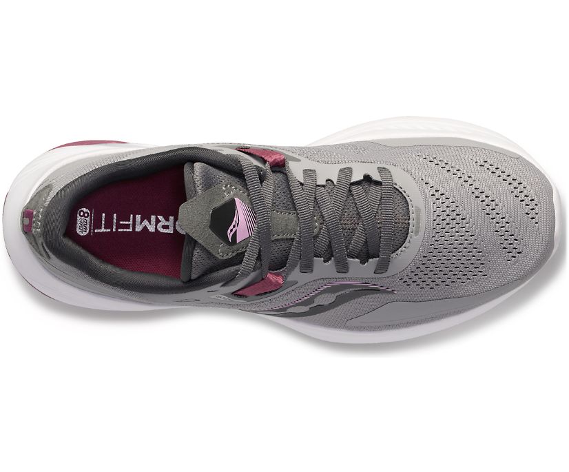 Buty do Chodzenia Saucony Guide 15 Wide Damskie Szare Bordowe | Polska KW5-95209C1