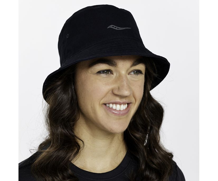 Kapelusz Saucony Bucket Hat Męskie Czarne Ciemny Szare | Polska BL6-20632Z2