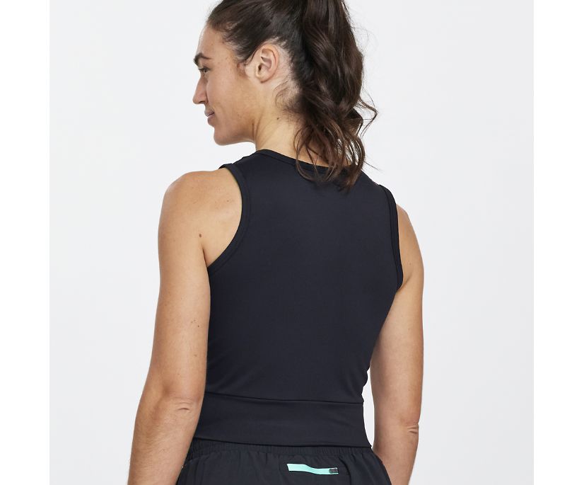 Najfatalniejszy Saucony Dash Crop Top Damskie Czarne | Polska WU3-39343W6