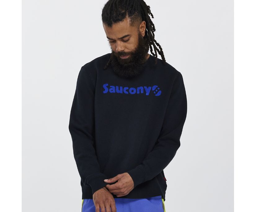 Najfatalniejszy Saucony Rested Crewneck Męskie Czarne | Polska NV2-23152V8