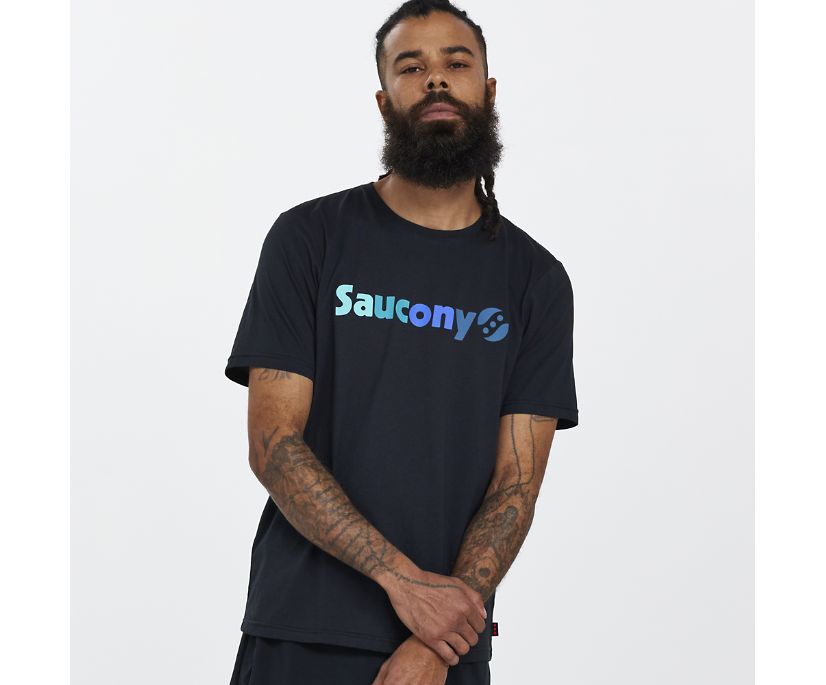 Najfatalniejszy Saucony Rested T-Shirt Męskie Czarne | Polska UK8-84088E9