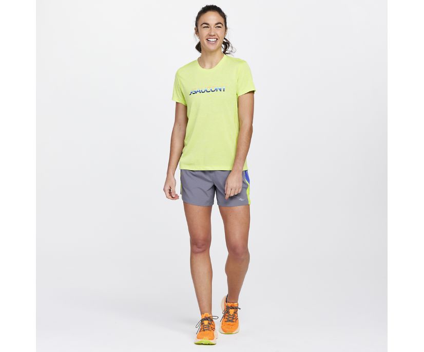 Najfatalniejszy Saucony Stopwatch Graphic Short Sleeve Damskie Głęboka Zielone | Polska HZ9-92549F7
