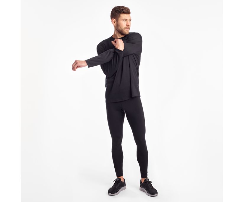 Najfatalniejszy Saucony Stopwatch Long Sleeve Męskie Czarne | Polska TO4-24052L0