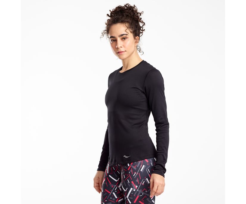 Najfatalniejszy Saucony Stopwatch Long Sleeve Damskie Czarne | Polska AZ2-91139B3