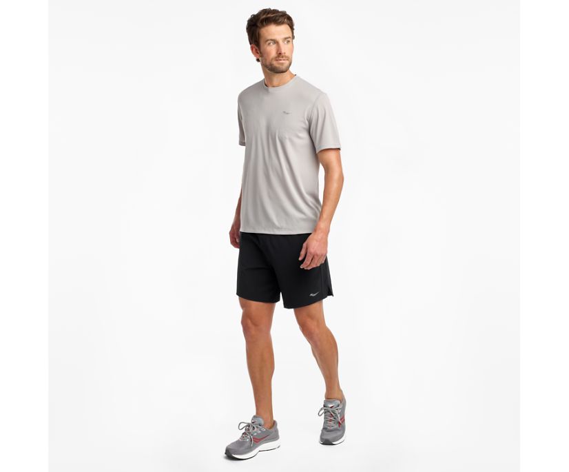 Najfatalniejszy Saucony Stopwatch Short Sleeve Męskie Szare | Polska XT4-34843U1