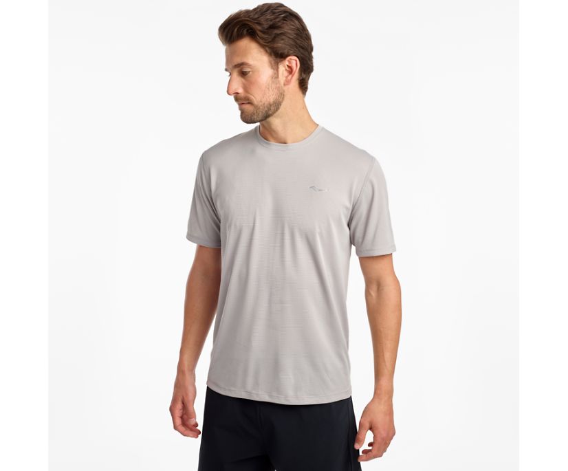Najfatalniejszy Saucony Stopwatch Short Sleeve Męskie Szare | Polska XT4-34843U1