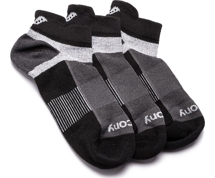 Skarpetki Saucony Inferno No Show Tab 3-Pack Socks Męskie Czarne | Polska VK2-41174E6
