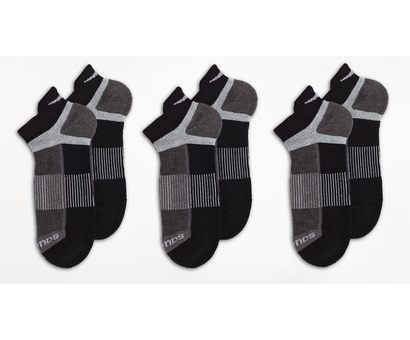 Skarpetki Saucony Inferno No Show Tab 3-Pack Socks Męskie Czarne | Polska VK2-41174E6