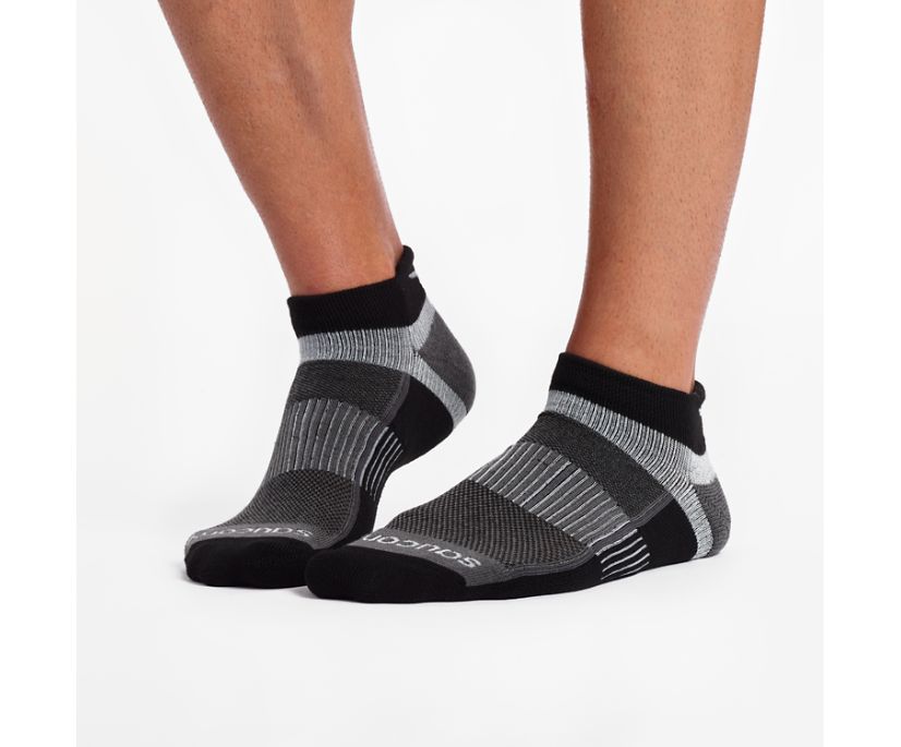 Skarpetki Saucony Inferno No Show Tab 3-Pack Socks Męskie Czarne | Polska VK2-41174E6
