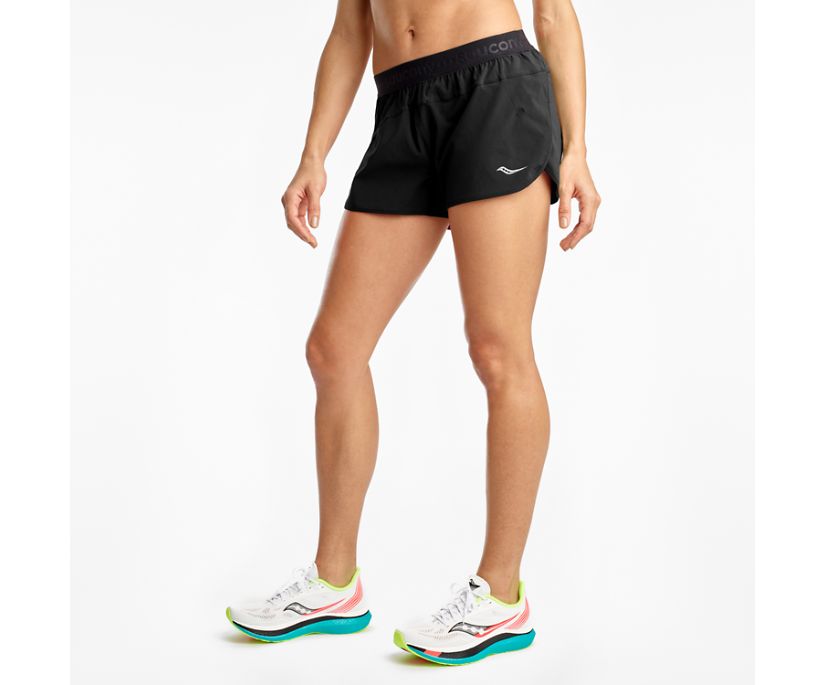 Spodnie Saucony Outpace 2.5' Split Short Damskie Czarne | Polska IO8-94529C3