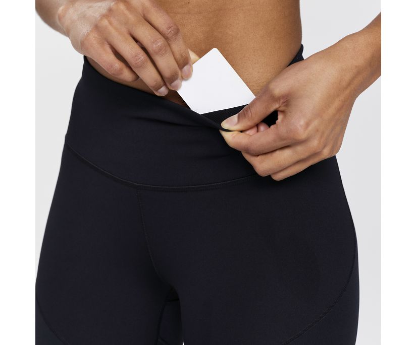 Spodnie Saucony Time Trial Crop Tight Damskie Czarne | Polska PF1-10031A5